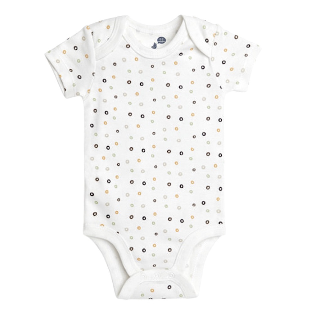 3/$15 🌸 Small Story 0-3m Baby Onesie Bodysuit Dot Circle Print Organic Cotton
